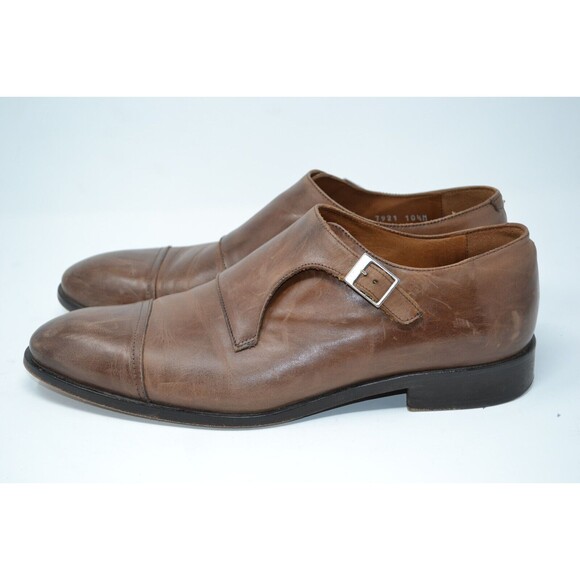 Massimo Matteo 7921 Cuoio Brown Single Monk Dress Shoes Mens 10.5 M Oxford ITALY main image 15